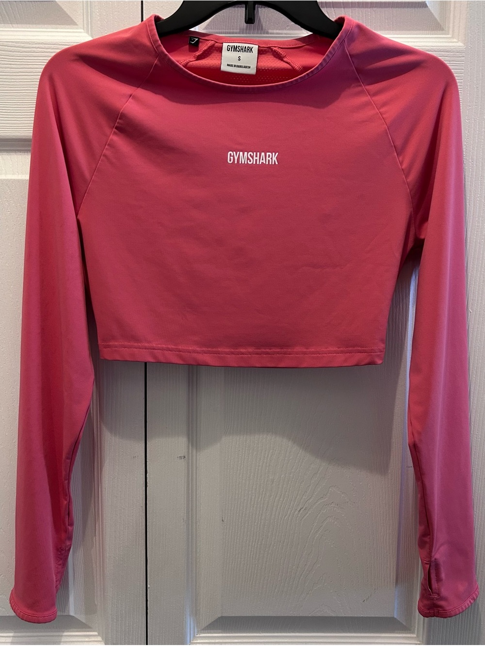 Gymshark Training Long-sleeve Crop Top, Pink - Size S